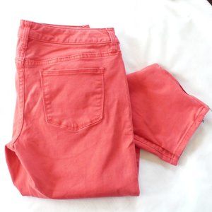 The Limited Denim 678 Skinny Crop Ankle Zip Coral Jeans Size 8